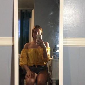 Yellow off the shoulder top